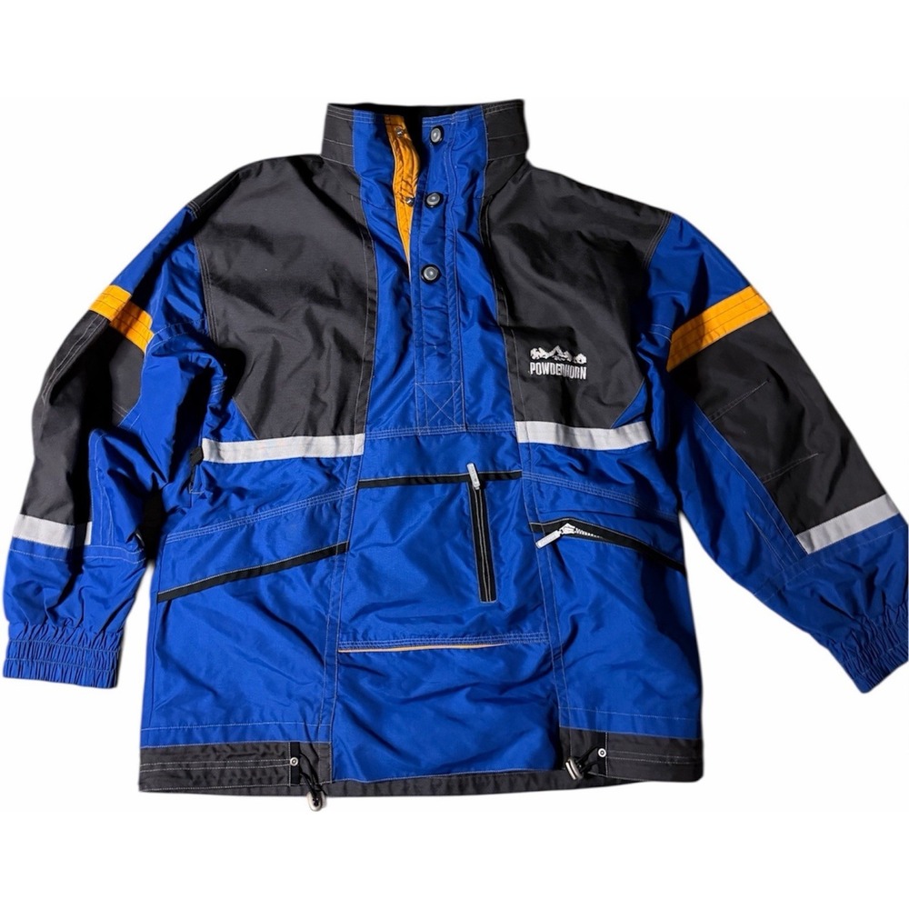 Vintage‎ Powderhorn Mountaineering Colorblock Ski Jacket Pullover Anorak L Retro